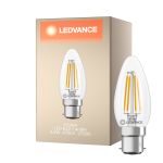 Ledvance Classic LED B22 Świeca Włókno Przezroczysty 3.4W 470lm - 827 Bardzo Ciepła Biel | Zamienne 40W