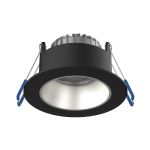 Noxion LED Spot Ares Głęboki ring Czarny 6W 540lm 927-940 3CCT - Z Inner Pierścień Srebro | Aukko 68mm