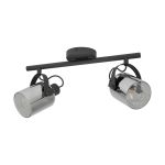 Eglo Lampa sufitowa Berregas Stal Czarny Chrome | IP20 - Nadaje Się Do 2x E27 