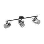 Eglo Lampa sufitowa Berregas Stal Czarny Chrome | IP20 - Nadaje Się Do 3x E27 