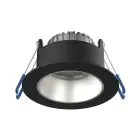 Noxion LED Spot Ares Głęboki ring Czarny 6W 540lm 927-940 3CCT - Z Inner Pierścień Srebro | Aukko 68mm