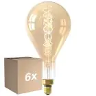 Opakowanie 6x Calex XXL Splash Złoty LED E27 Włókno 3W 250lm- 822 Bardzo Ciepła Biel | Ściemnianie